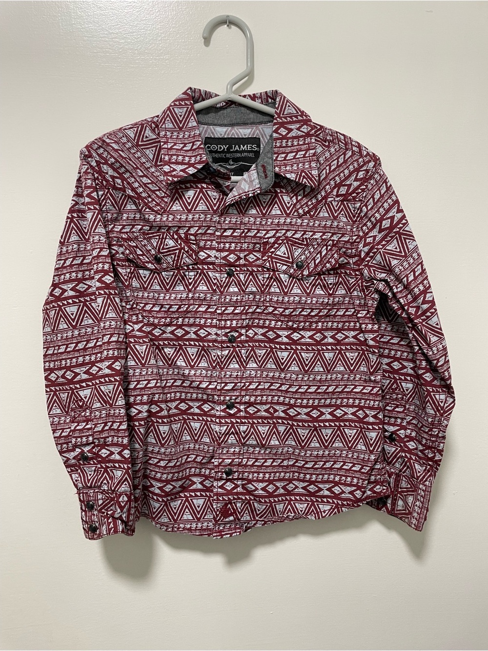 Cody James Boys' Red Patterned Button-Down Shirt